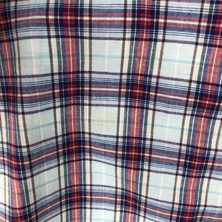Ralph Lauren BLAKE short sleeve button down check shirt, men's size M cotton Blue type light blue Vintage Second Hand