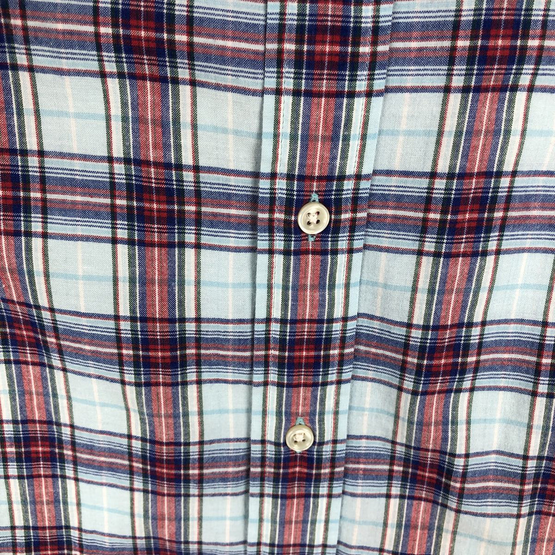 Ralph Lauren BLAKE short sleeve button down check shirt, men's size M cotton Blue type light blue Vintage Second Hand