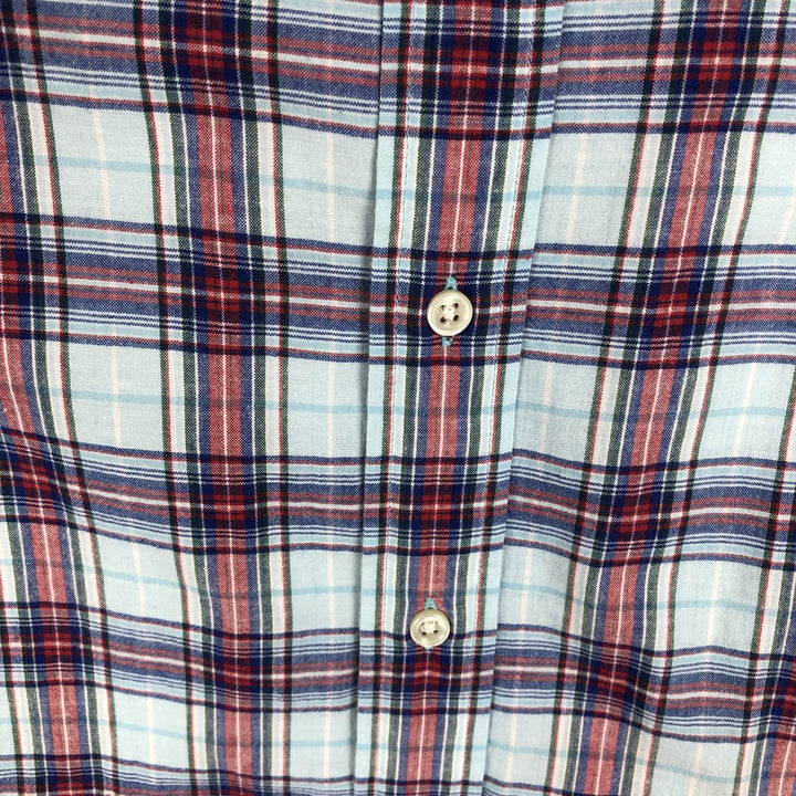 Ralph Lauren BLAKE short sleeve button down check shirt, men's size M cotton Blue type light blue Vintage Second Hand