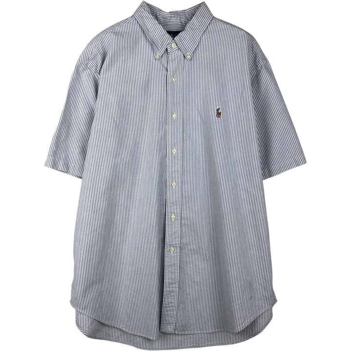 Ralph Lauren Classic Fit Short Sleeve Button Down Striped Shirt Men's XL cotton white type Vintage Second Hand