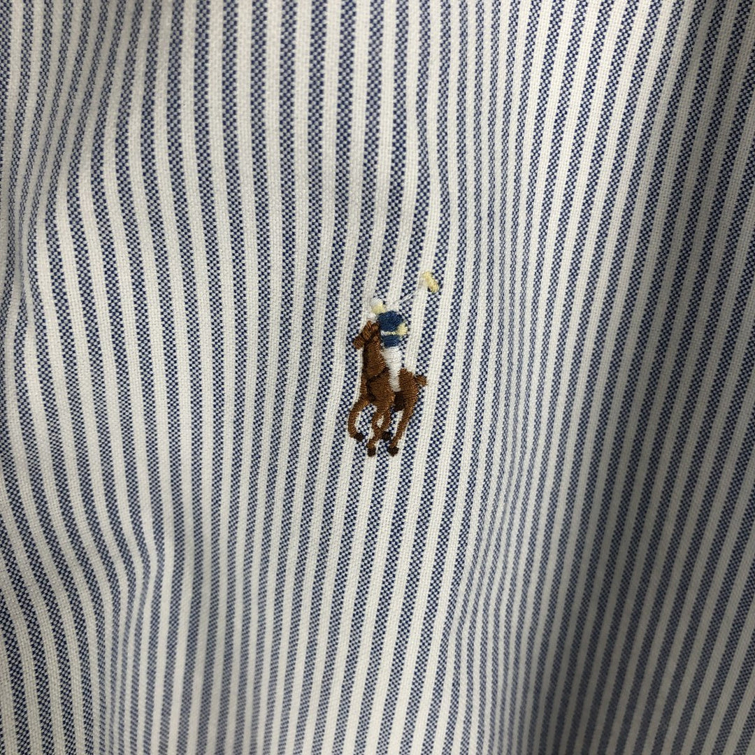 Ralph Lauren Classic Fit Short Sleeve Button Down Striped Shirt Men's XL cotton white type Vintage Second Hand