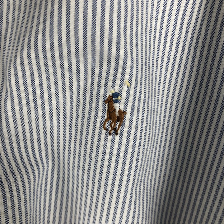 Ralph Lauren Classic Fit Short Sleeve Button Down Striped Shirt Men's XL cotton white type Vintage Second Hand
