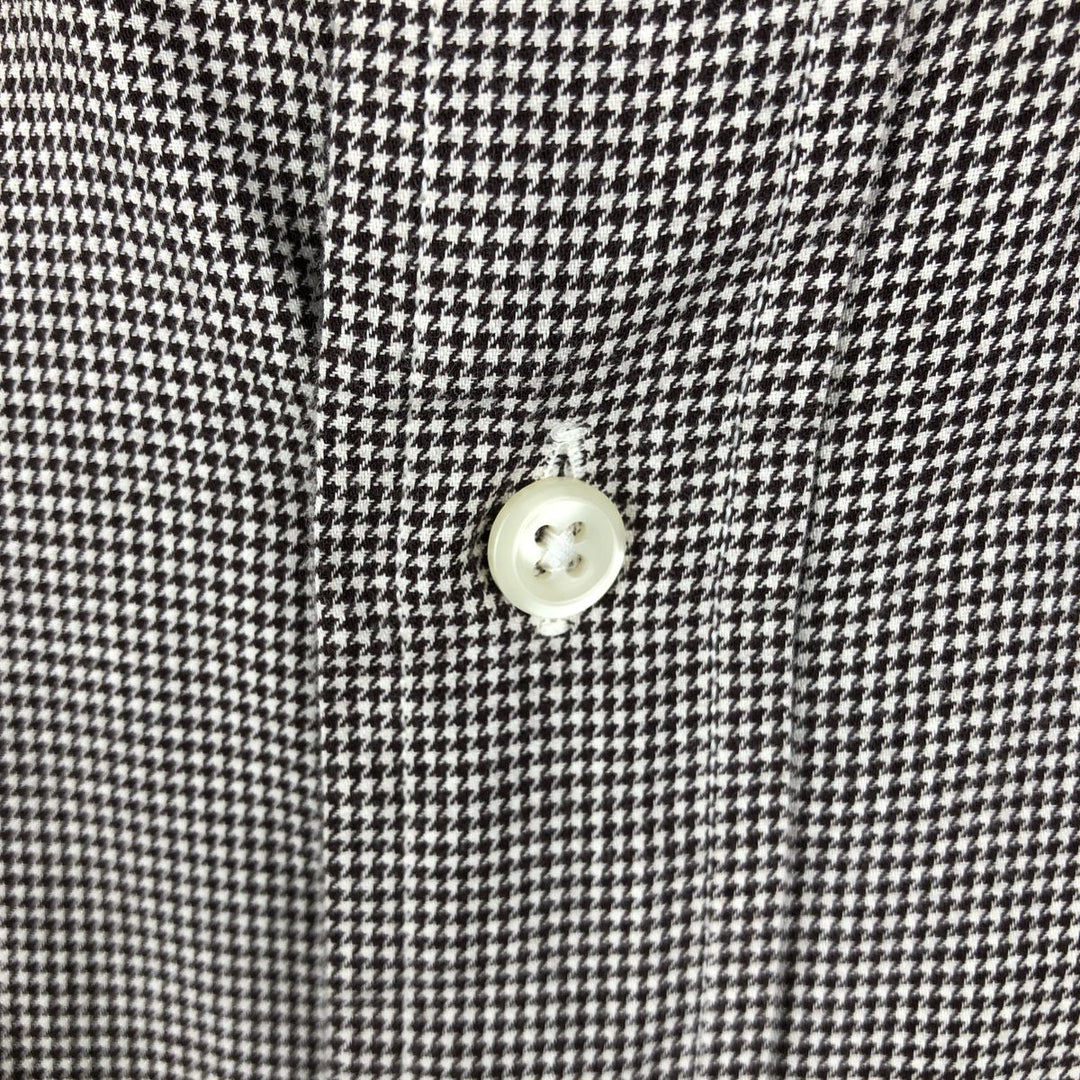 Ralph Lauren BLAKE Houndstooth Pattern Short-Sleeve Button-Down Shirt, Men's Size L (approx.) cotton white type Vintage Second Hand
