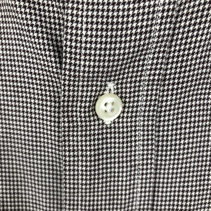 Ralph Lauren BLAKE Houndstooth Pattern Short-Sleeve Button-Down Shirt, Men's Size L (approx.) cotton white type Vintage Second Hand