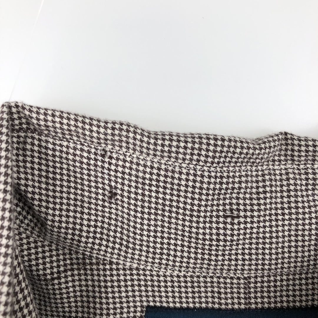 Ralph Lauren BLAKE Houndstooth Pattern Short-Sleeve Button-Down Shirt, Men's Size L (approx.) cotton white type Vintage Second Hand