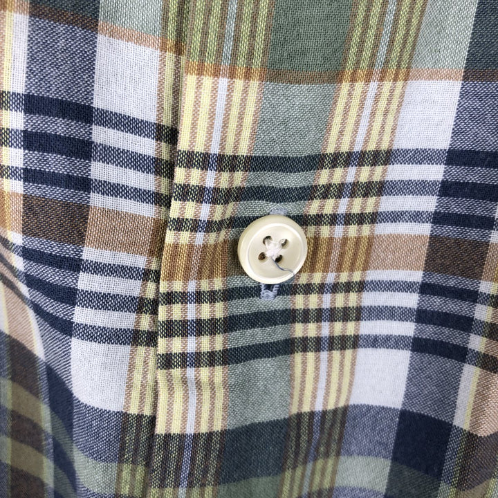 Ralph Lauren GREGGOR short sleeve button down check shirt box shirt men's XL size cotton navy blue type Vintage Second Hand