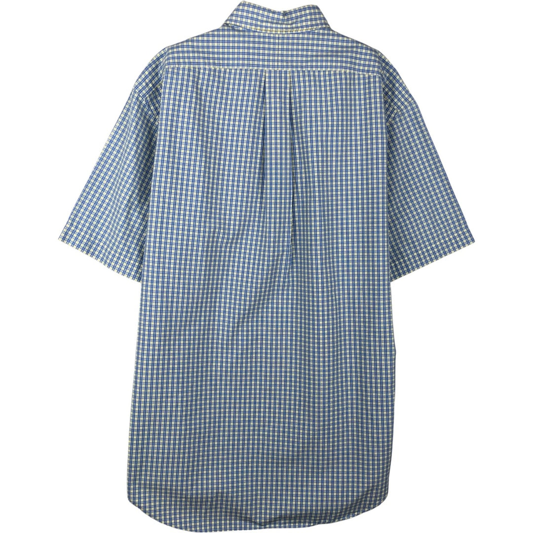 Ralph Lauren Classic Fit Short Sleeve Button Down Check Shirt Men's Size L cotton white type Vintage Second Hand
