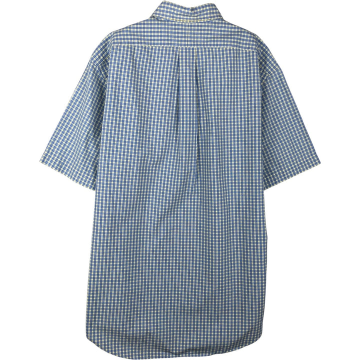 Ralph Lauren Classic Fit Short Sleeve Button Down Check Shirt Men's Size L cotton white type Vintage Second Hand