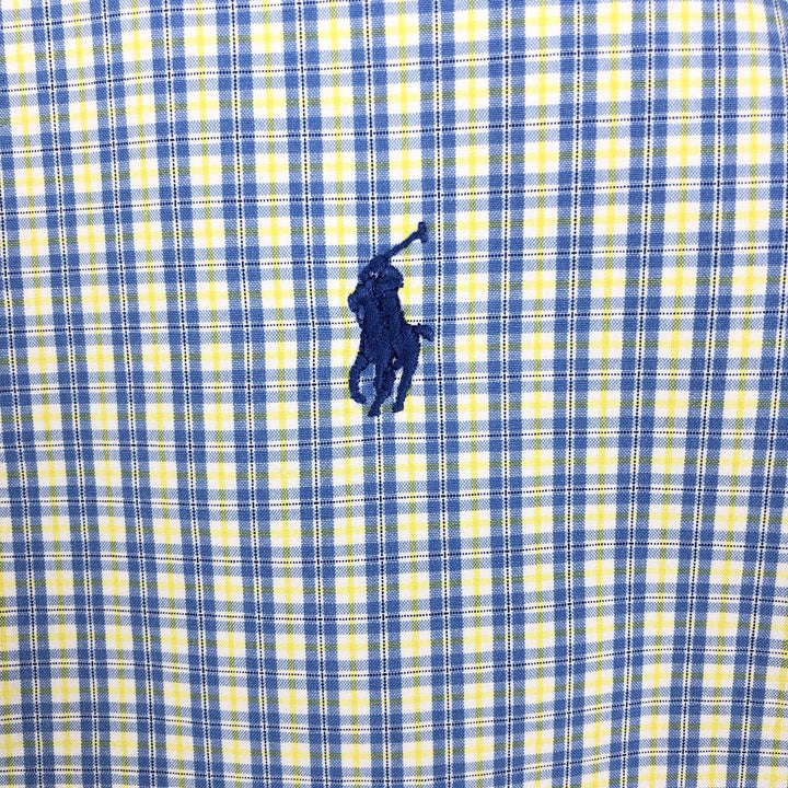Ralph Lauren Classic Fit Short Sleeve Button Down Check Shirt Men's Size L cotton white type Vintage Second Hand