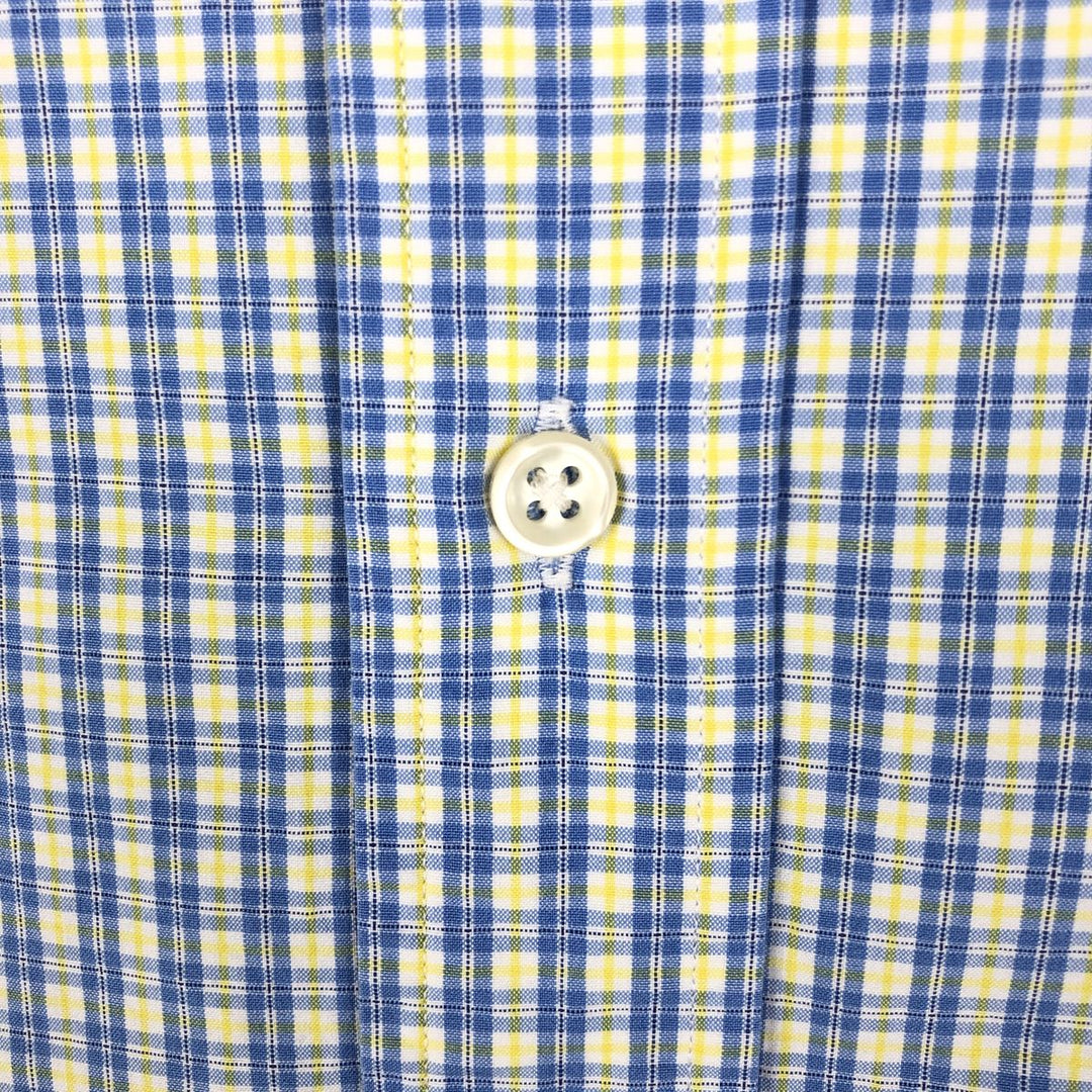 Ralph Lauren Classic Fit Short Sleeve Button Down Check Shirt Men's Size L cotton white type Vintage Second Hand