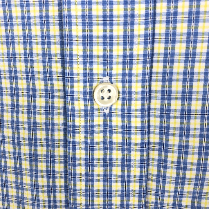 Ralph Lauren Classic Fit Short Sleeve Button Down Check Shirt Men's Size L cotton white type Vintage Second Hand