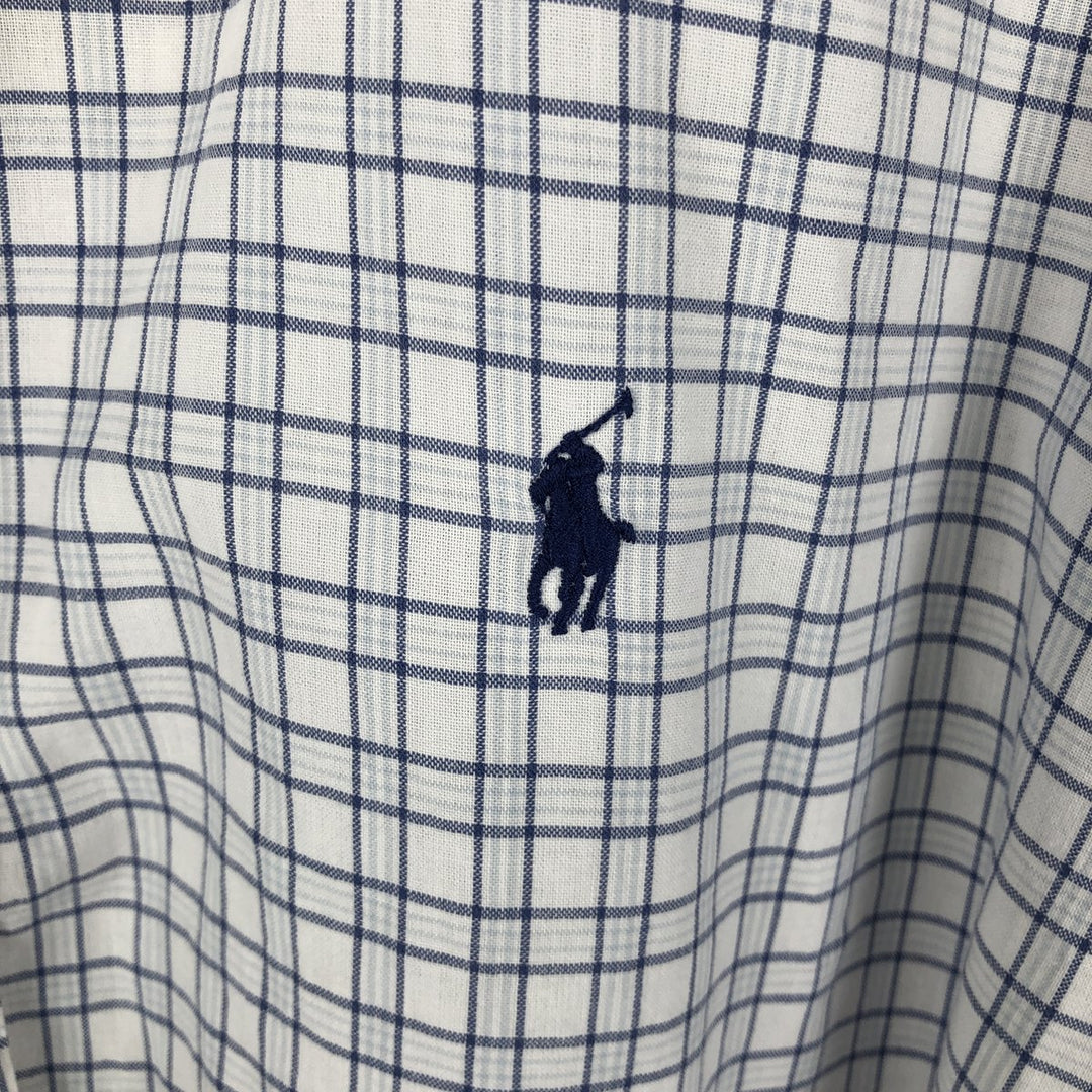 Ralph Lauren BLAKE short sleeve button down check shirt, men's size M cotton white type Vintage Second Hand