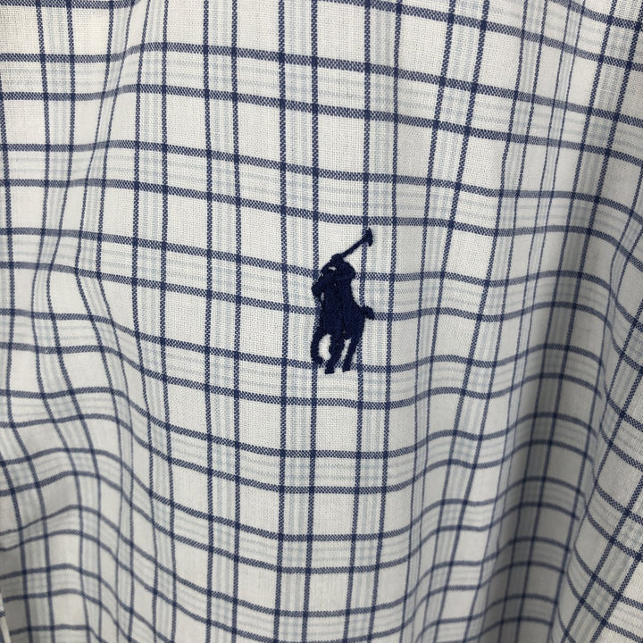 Ralph Lauren BLAKE short sleeve button down check shirt, men's size M cotton white type Vintage Second Hand
