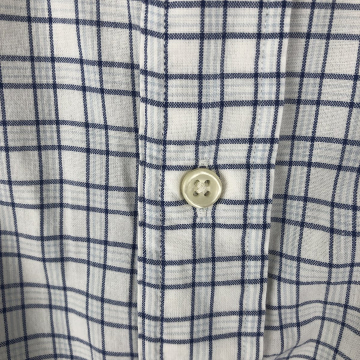 Ralph Lauren BLAKE short sleeve button down check shirt, men's size M cotton white type Vintage Second Hand