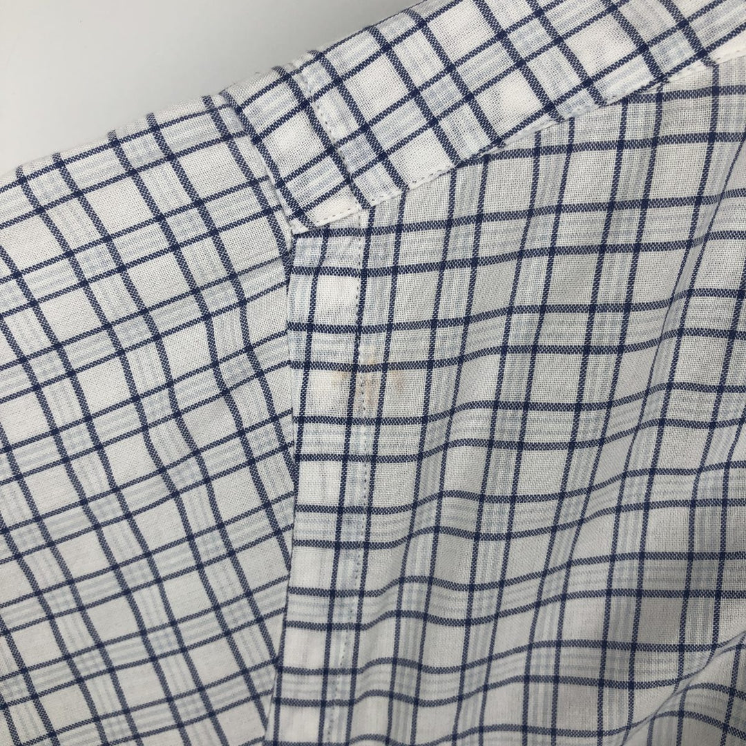 Ralph Lauren BLAKE short sleeve button down check shirt, men's size M cotton white type Vintage Second Hand