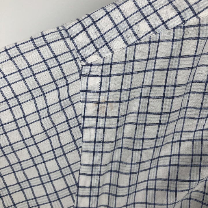 Ralph Lauren BLAKE short sleeve button down check shirt, men's size M cotton white type Vintage Second Hand