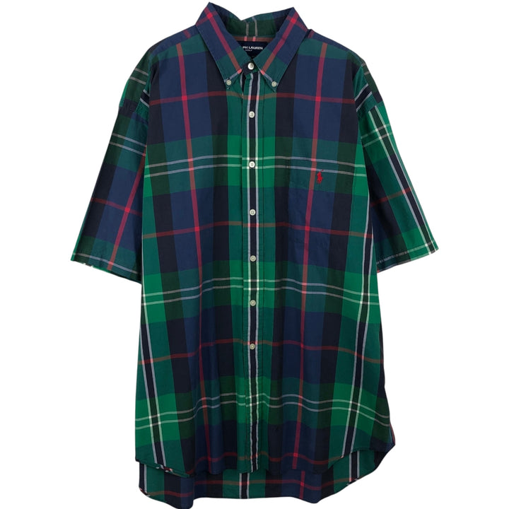Ralph Lauren RALPH LAUREN GOLF TILDEN short sleeve button down check shirt men's XL equivalent cotton green type Vintage Second Hand