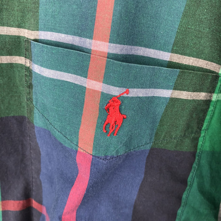 Ralph Lauren RALPH LAUREN GOLF TILDEN short sleeve button down check shirt men's XL equivalent cotton green type Vintage Second Hand