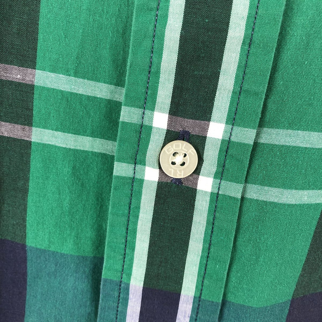 Ralph Lauren RALPH LAUREN GOLF TILDEN short sleeve button down check shirt men's XL equivalent cotton green type Vintage Second Hand
