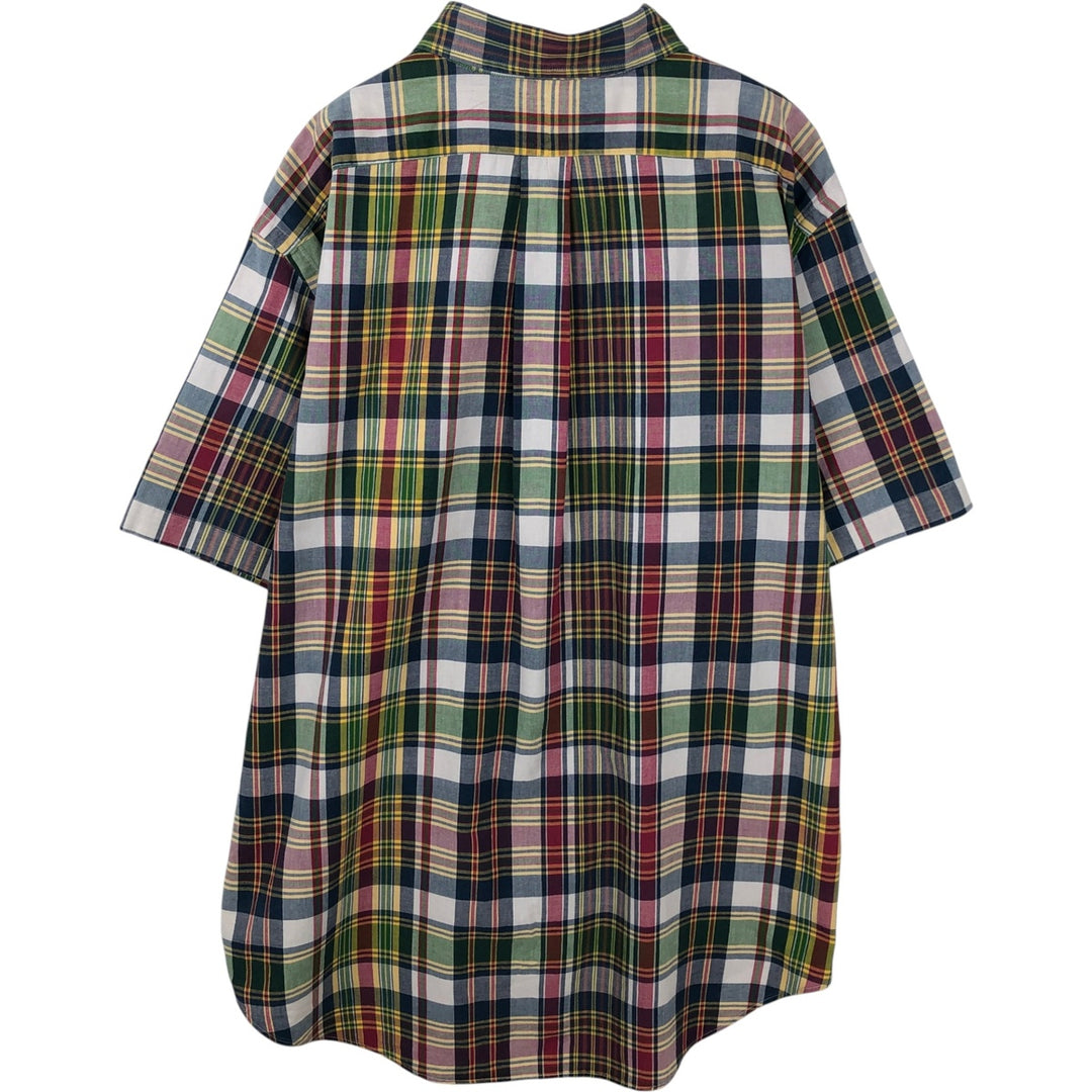 Ralph Lauren Classic Fit short sleeve button down check shirt, men's size XL cotton multicolor Vintage Second Hand