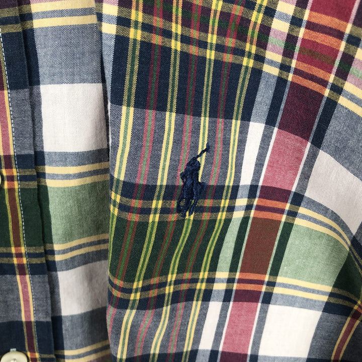 Ralph Lauren Classic Fit short sleeve button down check shirt, men's size XL cotton multicolor Vintage Second Hand