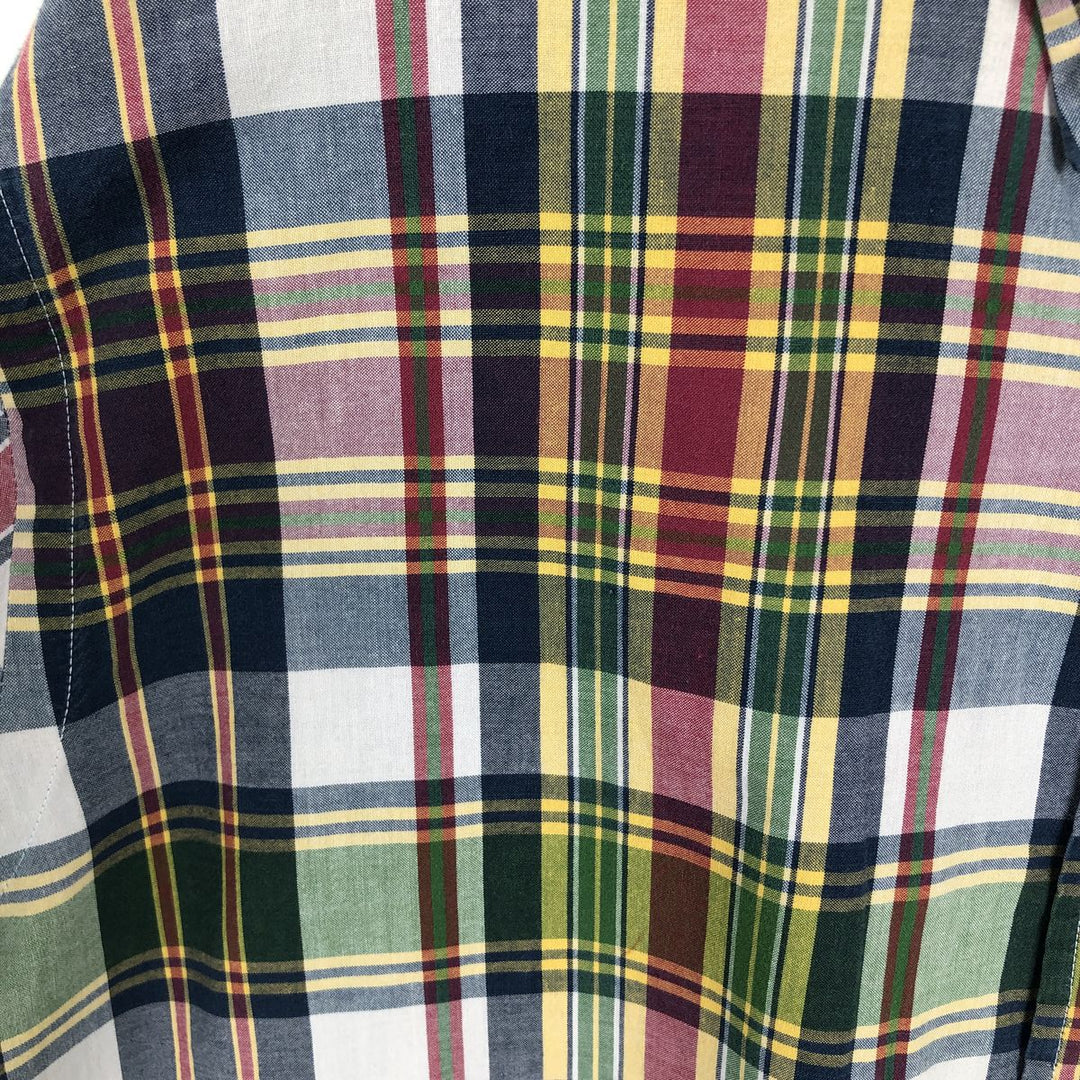Ralph Lauren Classic Fit short sleeve button down check shirt, men's size XL cotton multicolor Vintage Second Hand