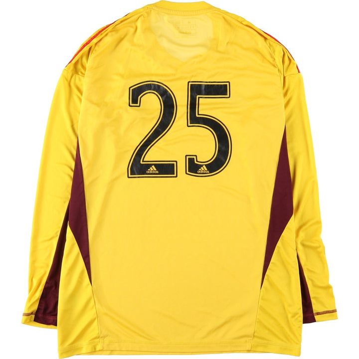 Adidas AEROREADY Long-Sleeve V-Neck Soccer Uniform Game Shirt, Men's Size M (approx.) polyester yellow type Vintage Second Hand