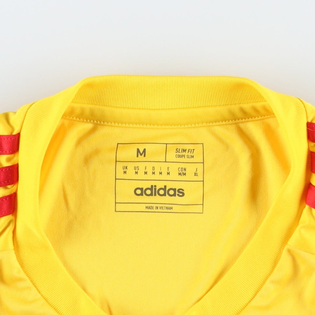 Adidas AEROREADY Long-Sleeve V-Neck Soccer Uniform Game Shirt, Men's Size M (approx.) polyester yellow type Vintage Second Hand