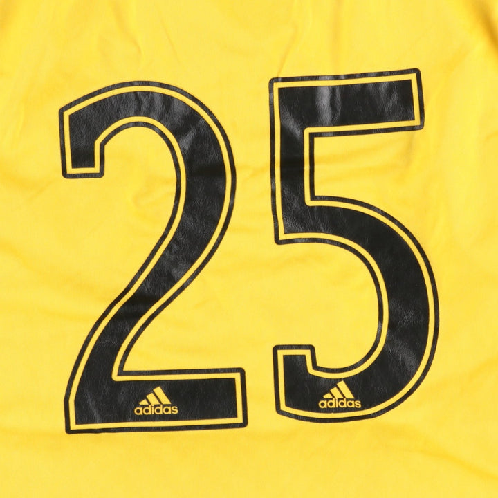 Adidas AEROREADY Long-Sleeve V-Neck Soccer Uniform Game Shirt, Men's Size M (approx.) polyester yellow type Vintage Second Hand