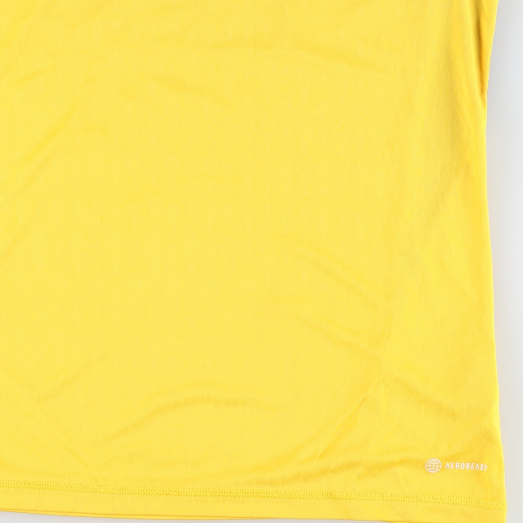Adidas AEROREADY Long-Sleeve V-Neck Soccer Uniform Game Shirt, Men's Size M (approx.) polyester yellow type Vintage Second Hand