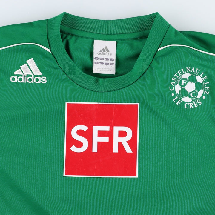 Adidas soccer uniform game shirt, men's size S (approx.) polyester green type Vintage Second Hand