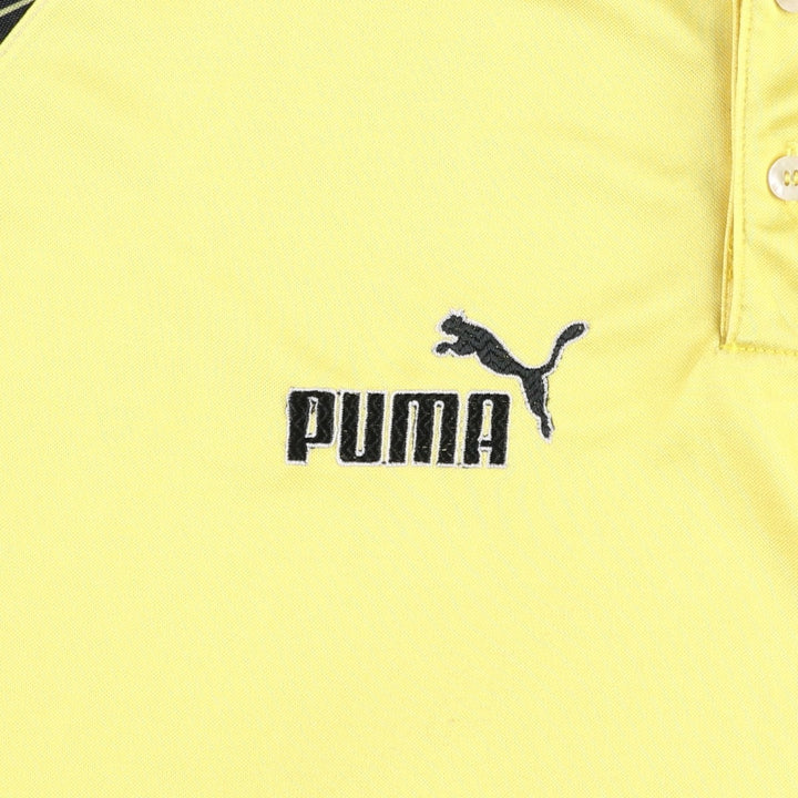 90'S Puma Wide Collar Soccer Uniform Game Shirt, Men's Size XL (Equivalent), Vintage polyester yellow type Vintage Second Hand