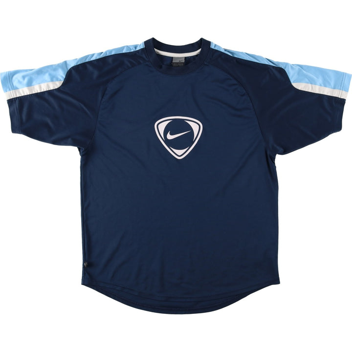 2000'S Nike soccer uniform game shirt, men's size M (approx.) unclear navy blue type Vintage Second Hand