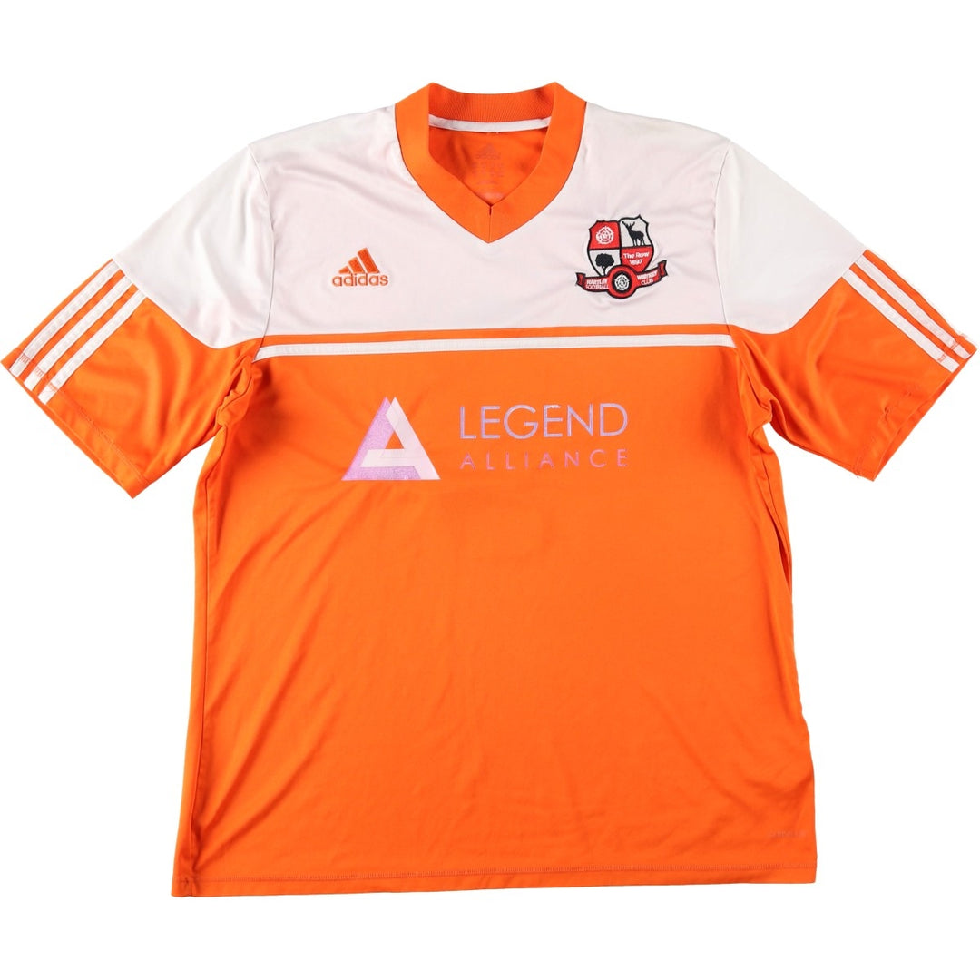 Adidas V-neck soccer uniform game shirt, men's size M (approx.) polyester orange type Vintage Second Hand