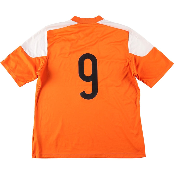 Adidas V-neck soccer uniform game shirt, men's size M (approx.) polyester orange type Vintage Second Hand