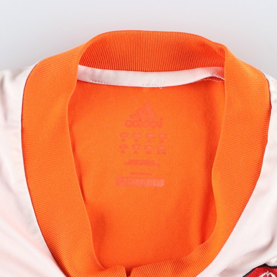 Adidas V-neck soccer uniform game shirt, men's size M (approx.) polyester orange type Vintage Second Hand