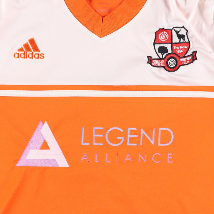 Adidas V-neck soccer uniform game shirt, men's size M (approx.) polyester orange type Vintage Second Hand