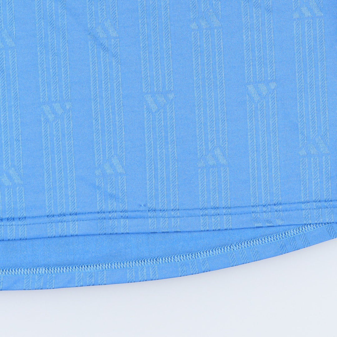 90s-00'S Adidas stripe pattern all-over print V-neck soccer uniform game shirt, men's size XL equivalent. polyester blue type Vintage Second Hand