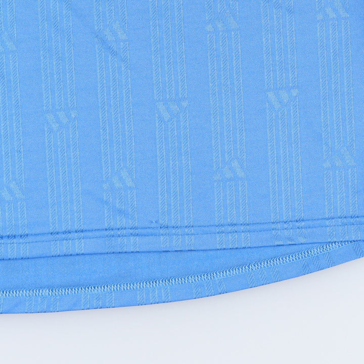 90s-00'S Adidas stripe pattern all-over print V-neck soccer uniform game shirt, men's size XL equivalent. polyester blue type Vintage Second Hand