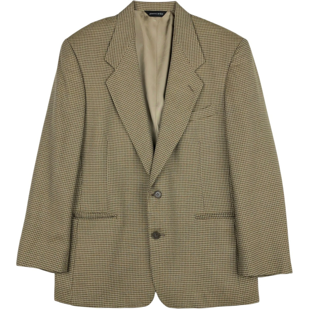 Pierre Cardin Check Pattern Tailored Jacket, Made in USA, Men's Size M (approx.) unclear Beige type Vintage Second Hand