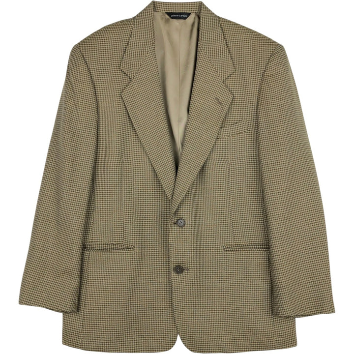 Pierre Cardin Check Pattern Tailored Jacket, Made in USA, Men's Size M (approx.) unclear Beige type Vintage Second Hand