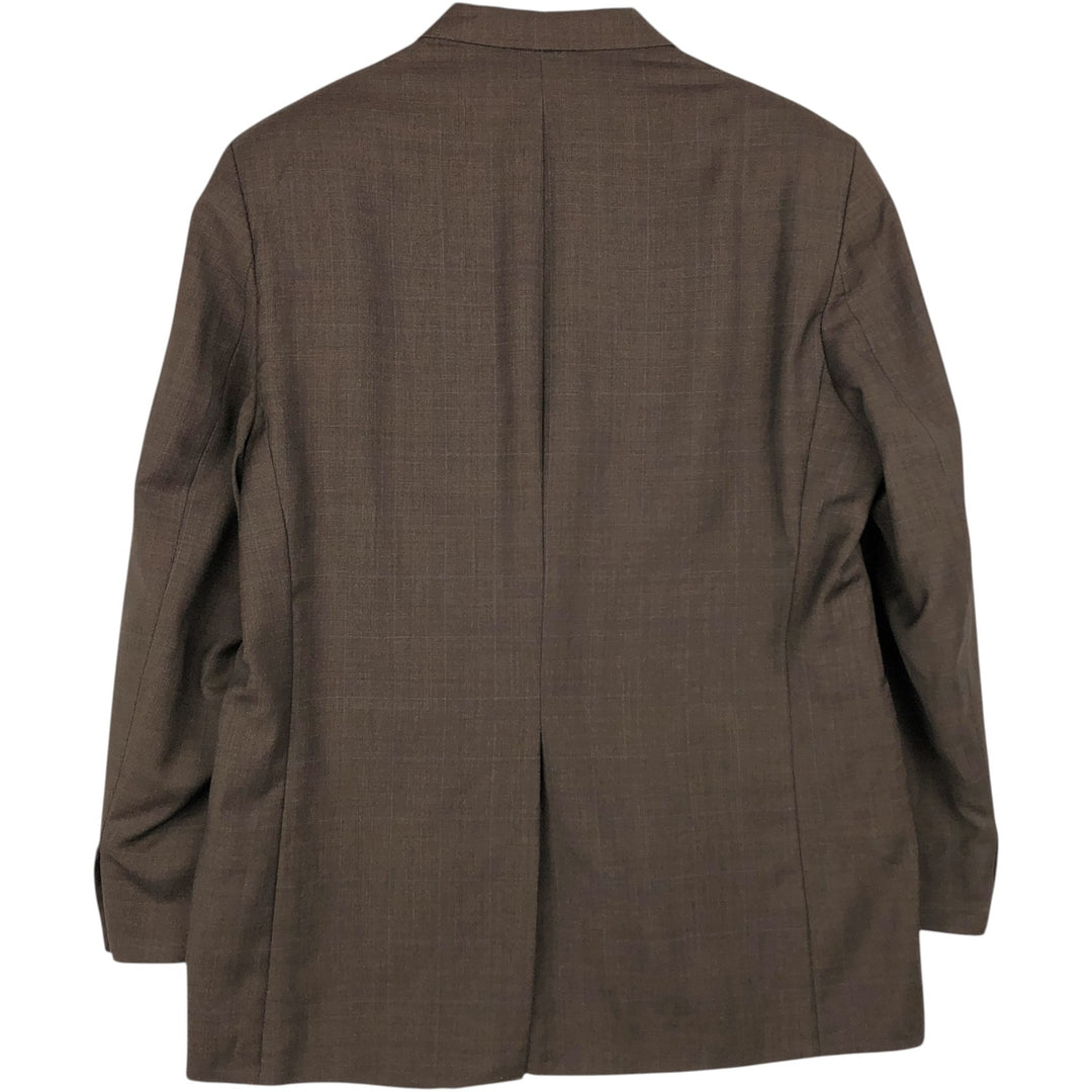 Ralph Lauren LAUREN Check Pattern Wool Tailored Jacket, Made in Canada, Men's Size XL (approx.) wool brown type Vintage Second Hand