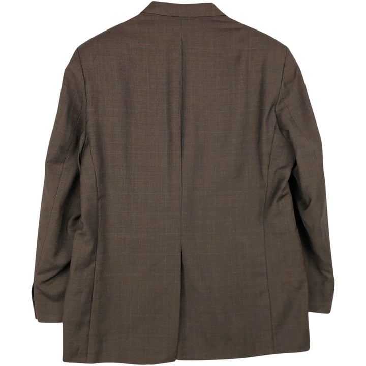 Ralph Lauren LAUREN Check Pattern Wool Tailored Jacket, Made in Canada, Men's Size XL (approx.) wool brown type Vintage Second Hand