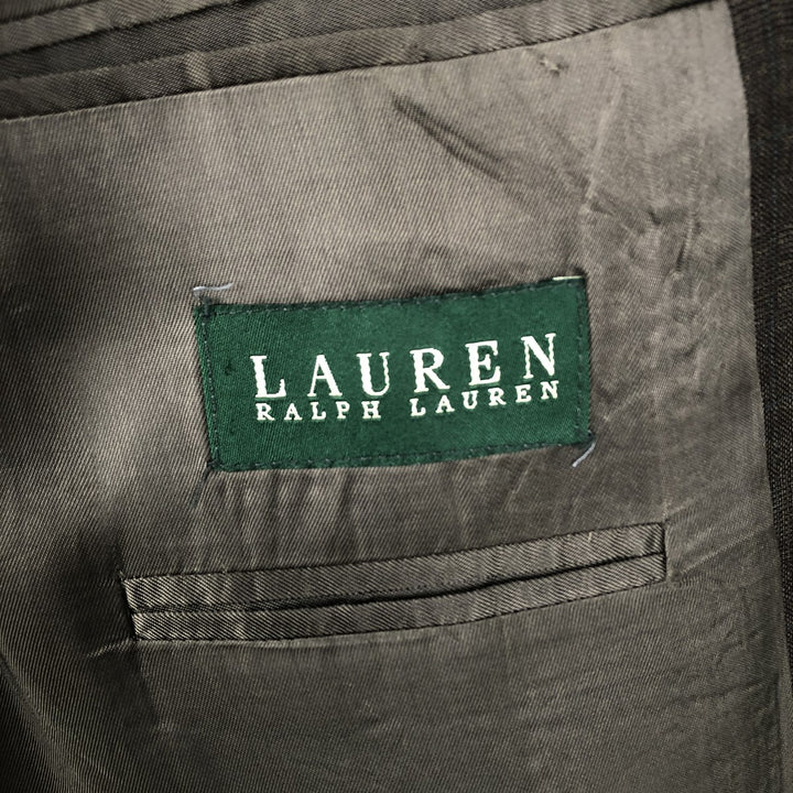 Ralph Lauren LAUREN Check Pattern Wool Tailored Jacket, Made in Canada, Men's Size XL (approx.) wool brown type Vintage Second Hand