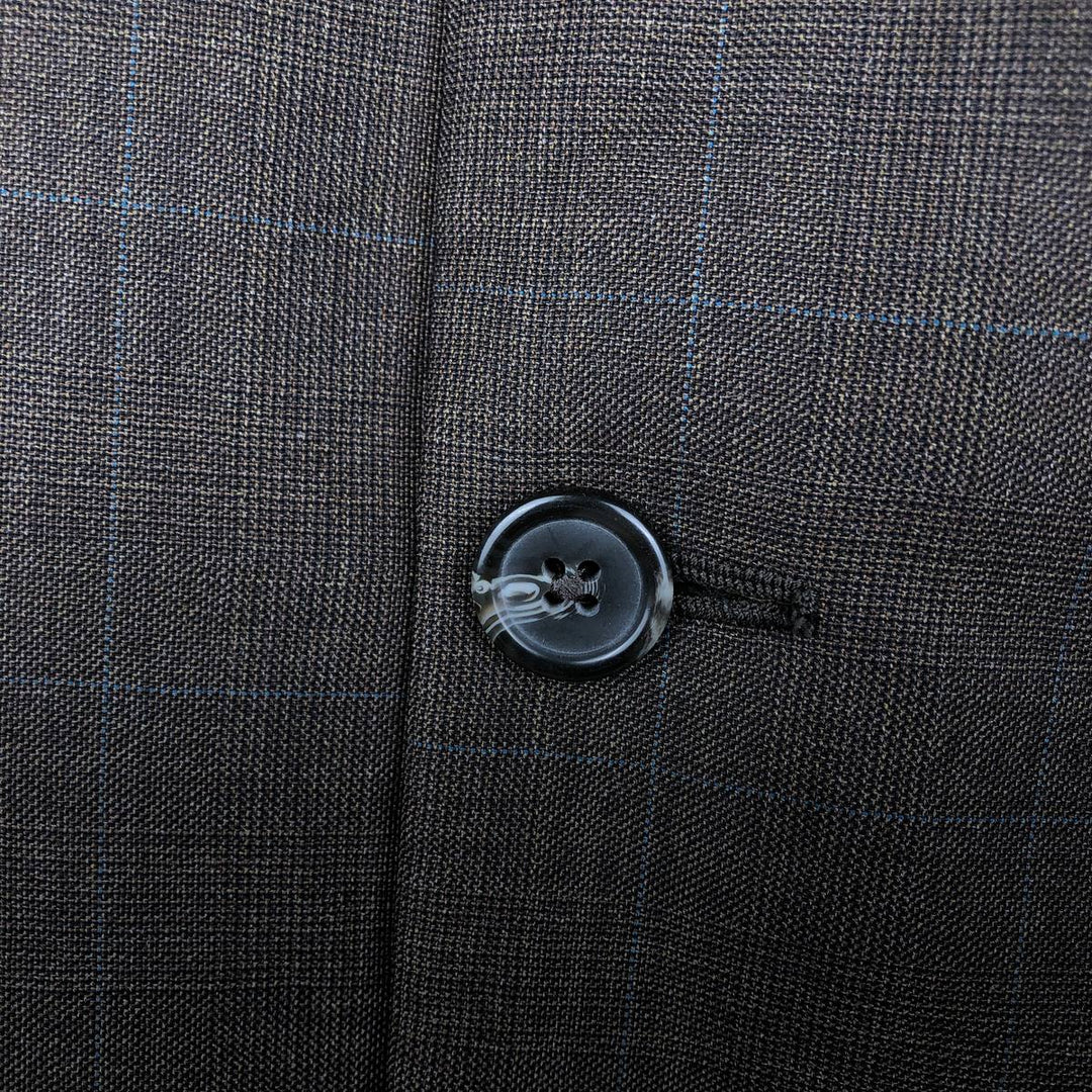 Ralph Lauren LAUREN Check Pattern Wool Tailored Jacket, Made in Canada, Men's Size XL (approx.) wool brown type Vintage Second Hand
