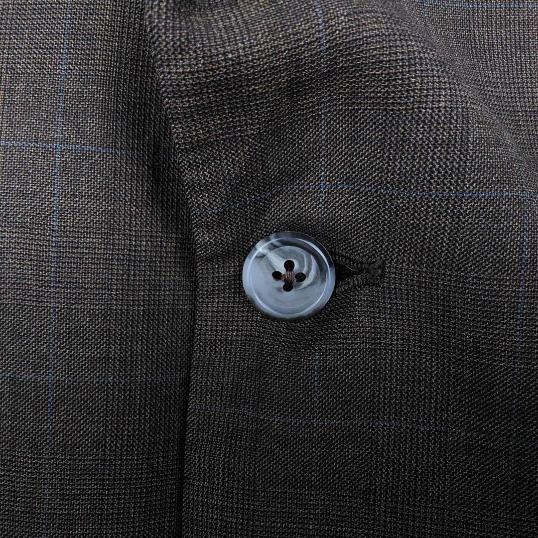 Ralph Lauren LAUREN Check Pattern Wool Tailored Jacket, Made in Canada, Men's Size XL (approx.) wool brown type Vintage Second Hand