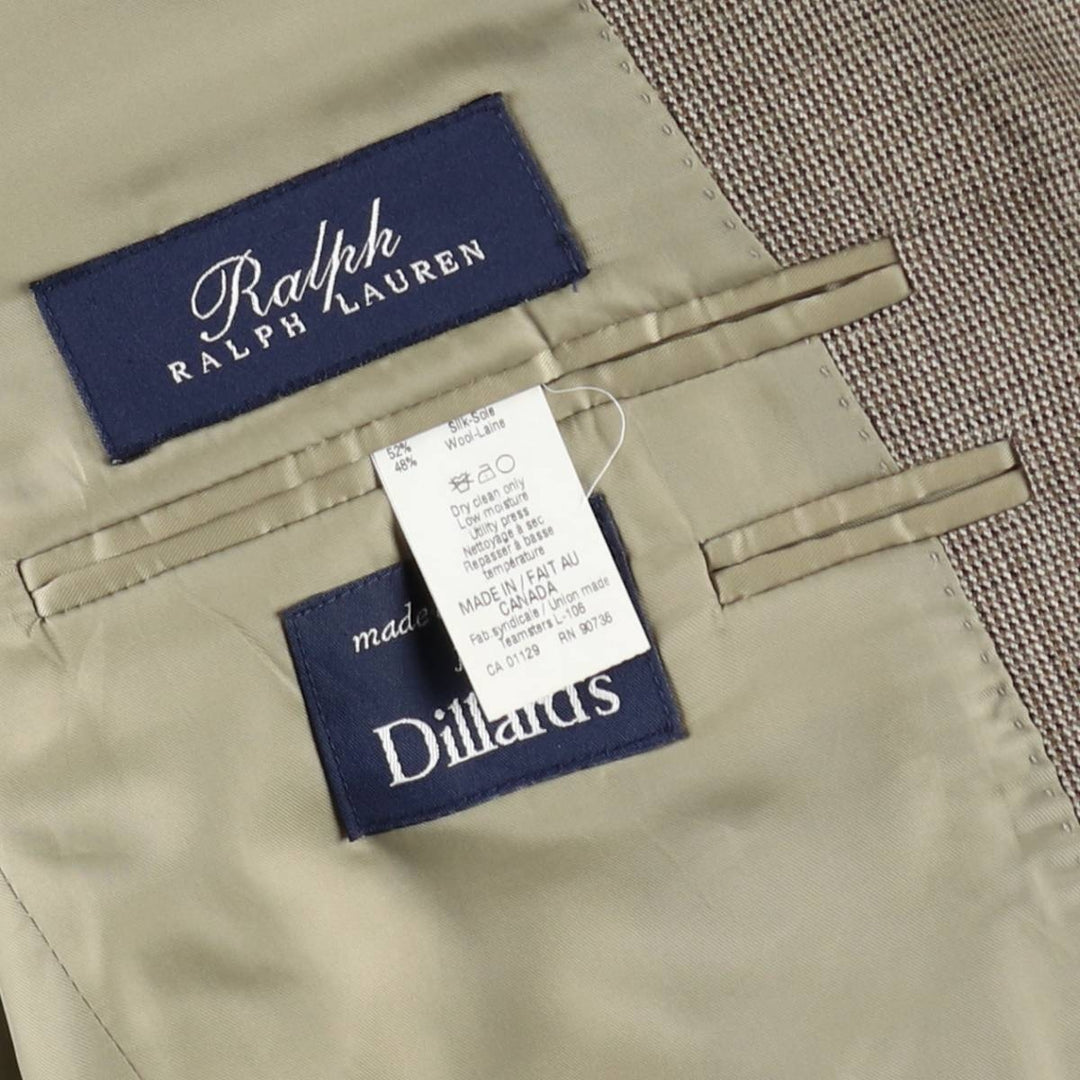 Ralph Lauren wool x silk tailored jacket, made in Canada, men's size M equivalent. silk Beige type Vintage Second Hand