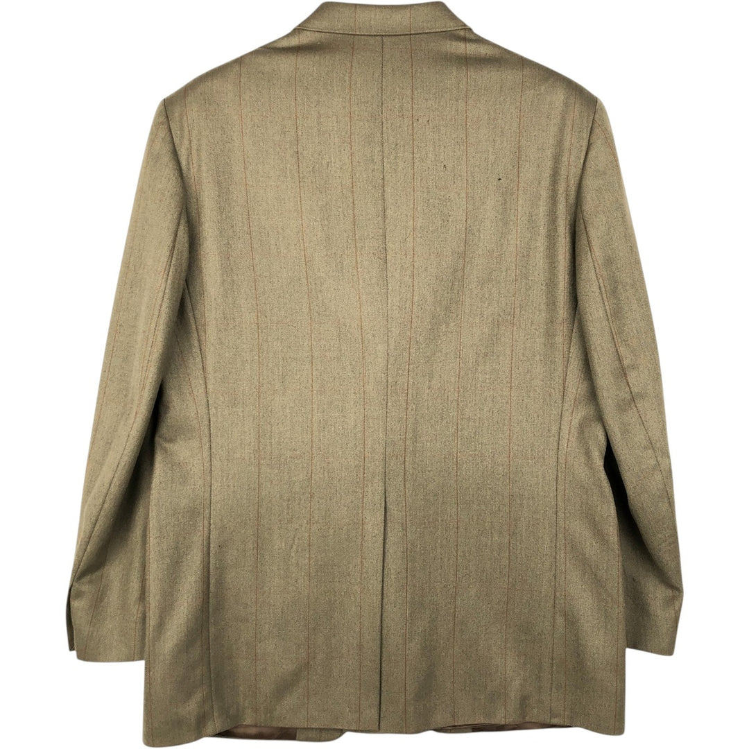 Ralph Lauren Stripe Pattern Alpaca Blend Wool Tailored Jacket, Made in Canada, Men's Size XL (approx.) wool Khaki type sage green Vintage Second Hand
