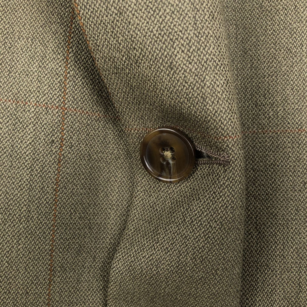 Ralph Lauren Stripe Pattern Alpaca Blend Wool Tailored Jacket, Made in Canada, Men's Size XL (approx.) wool Khaki type sage green Vintage Second Hand