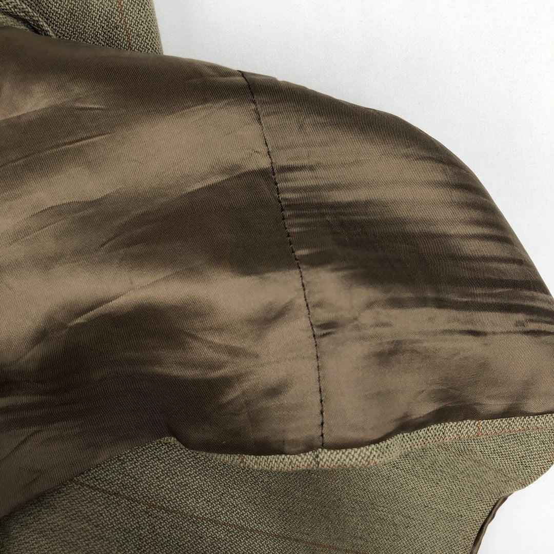 Ralph Lauren Stripe Pattern Alpaca Blend Wool Tailored Jacket, Made in Canada, Men's Size XL (approx.) wool Khaki type sage green Vintage Second Hand